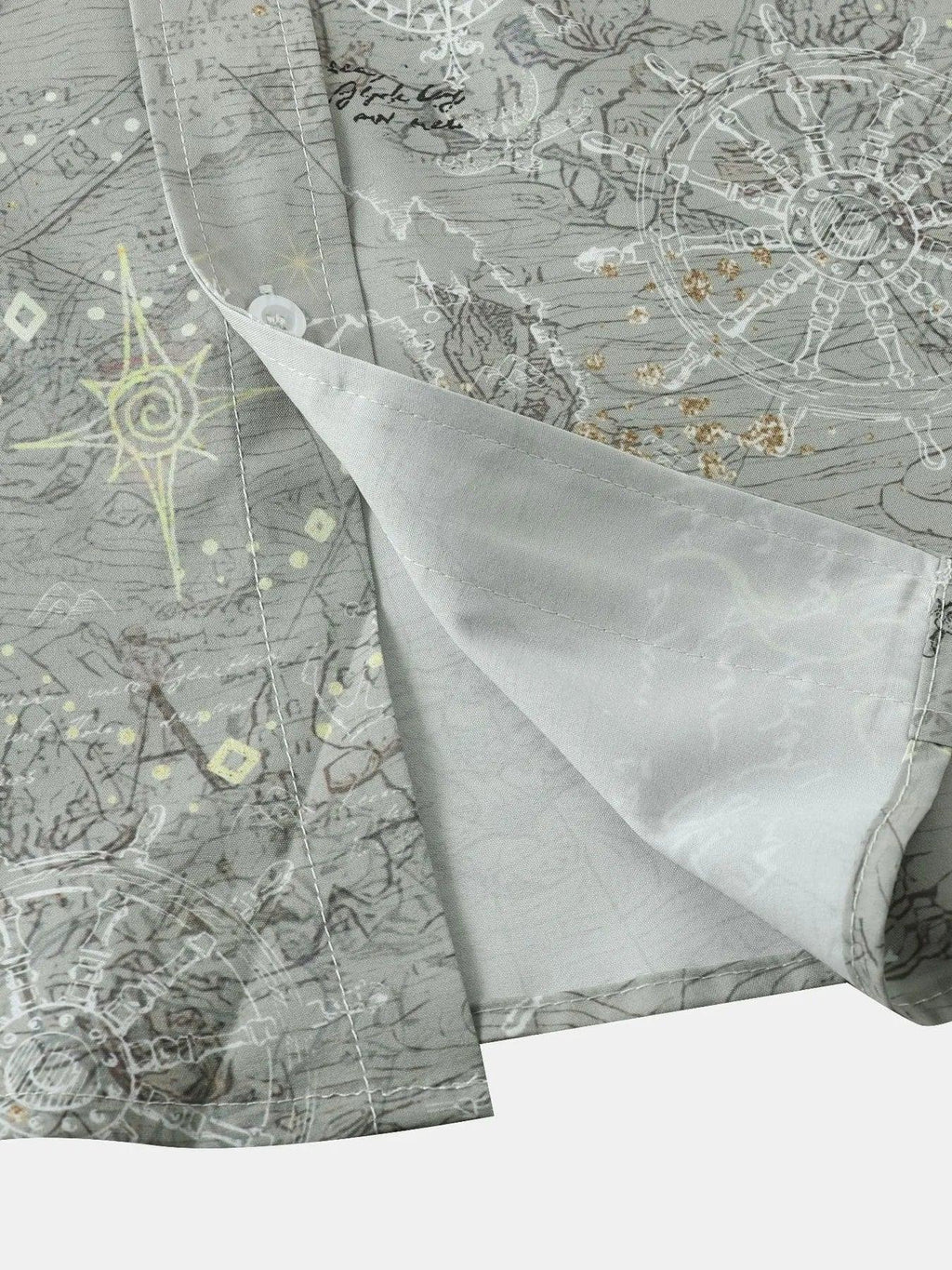 Men's Vintage Map Print Short Sleeve Button Down Shirt - tif-shop24.de