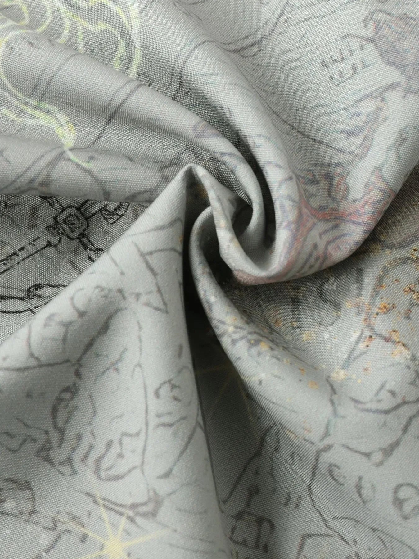 Men's Vintage Map Print Short Sleeve Button Down Shirt - tif-shop24.de