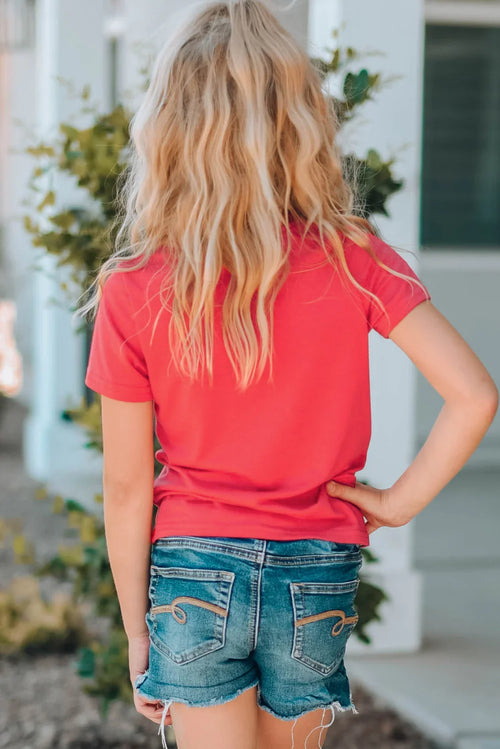 Girls Letter Graphic Short Sleeve T-Shirt - tif-shop24.de