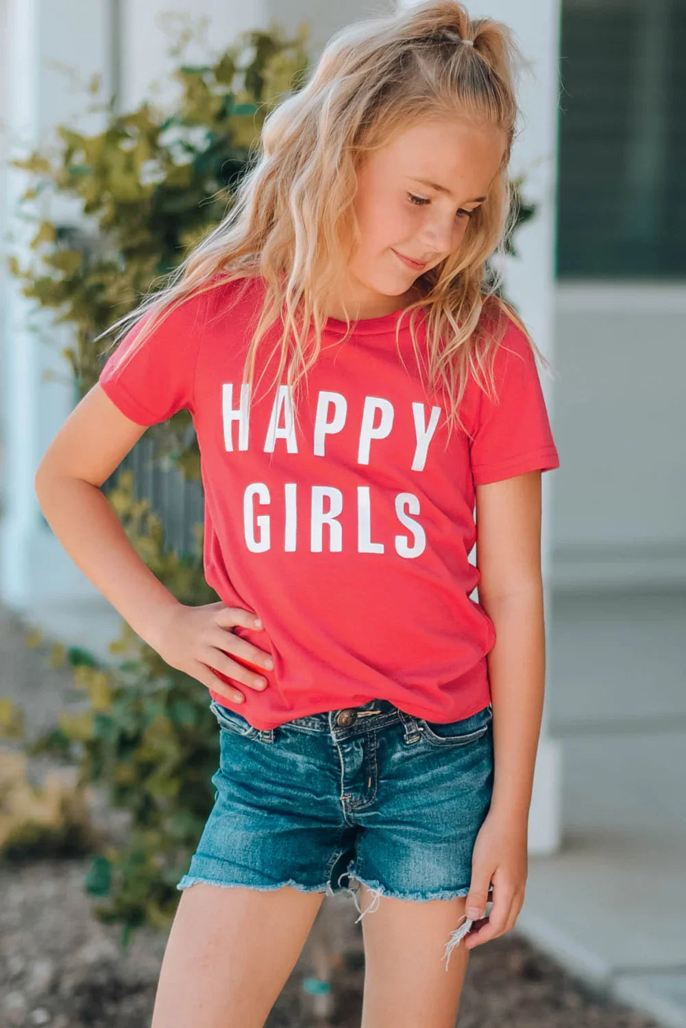 Girls Letter Graphic Short Sleeve T-Shirt - tif-shop24.de