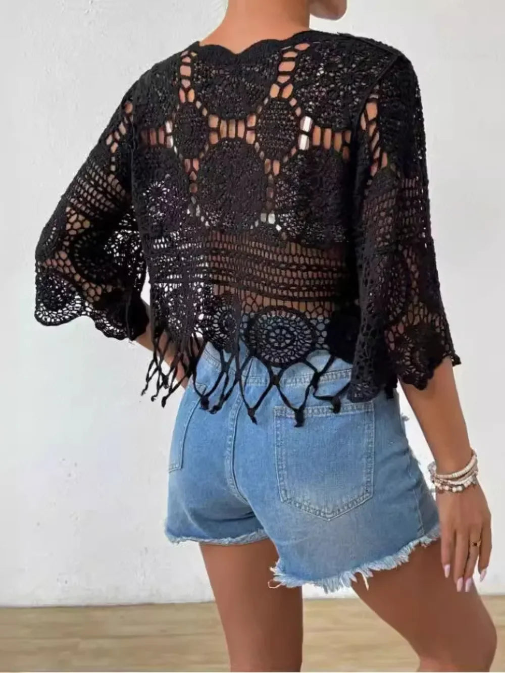 Openwork Round Neck Cover-Up - tif-shop24.de