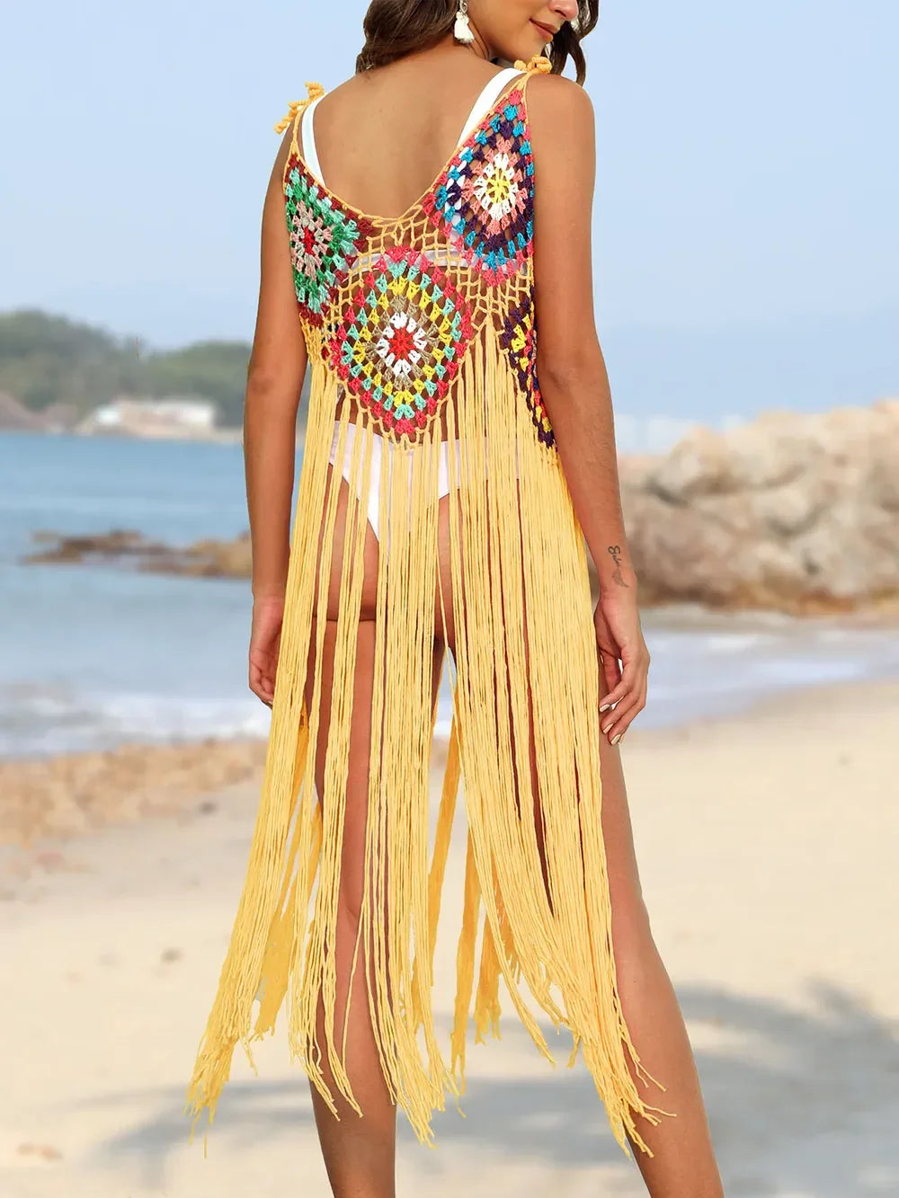 Fringe Spaghetti Strap Cover-Up - tif-shop24.de