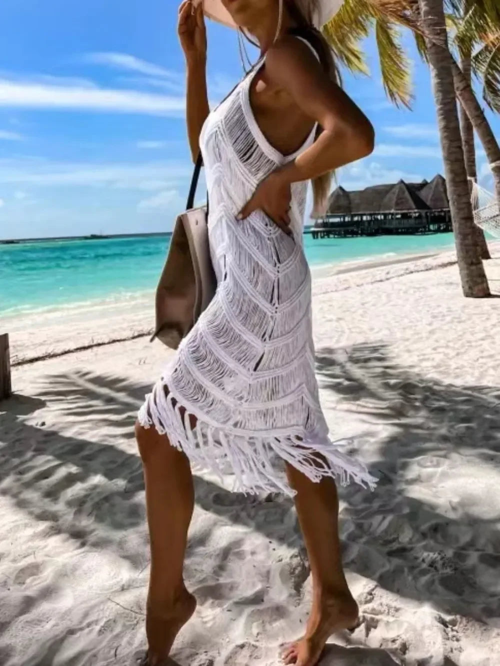 Fringe Scoop Neck Cover-Up - tif-shop24.de