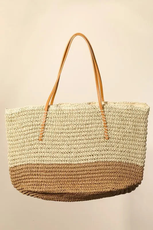 Fame Straw Braided Beach Tote Bag - tif-shop24.de