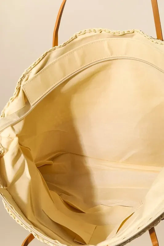 Fame Straw Braided Beach Tote Bag - tif-shop24.de