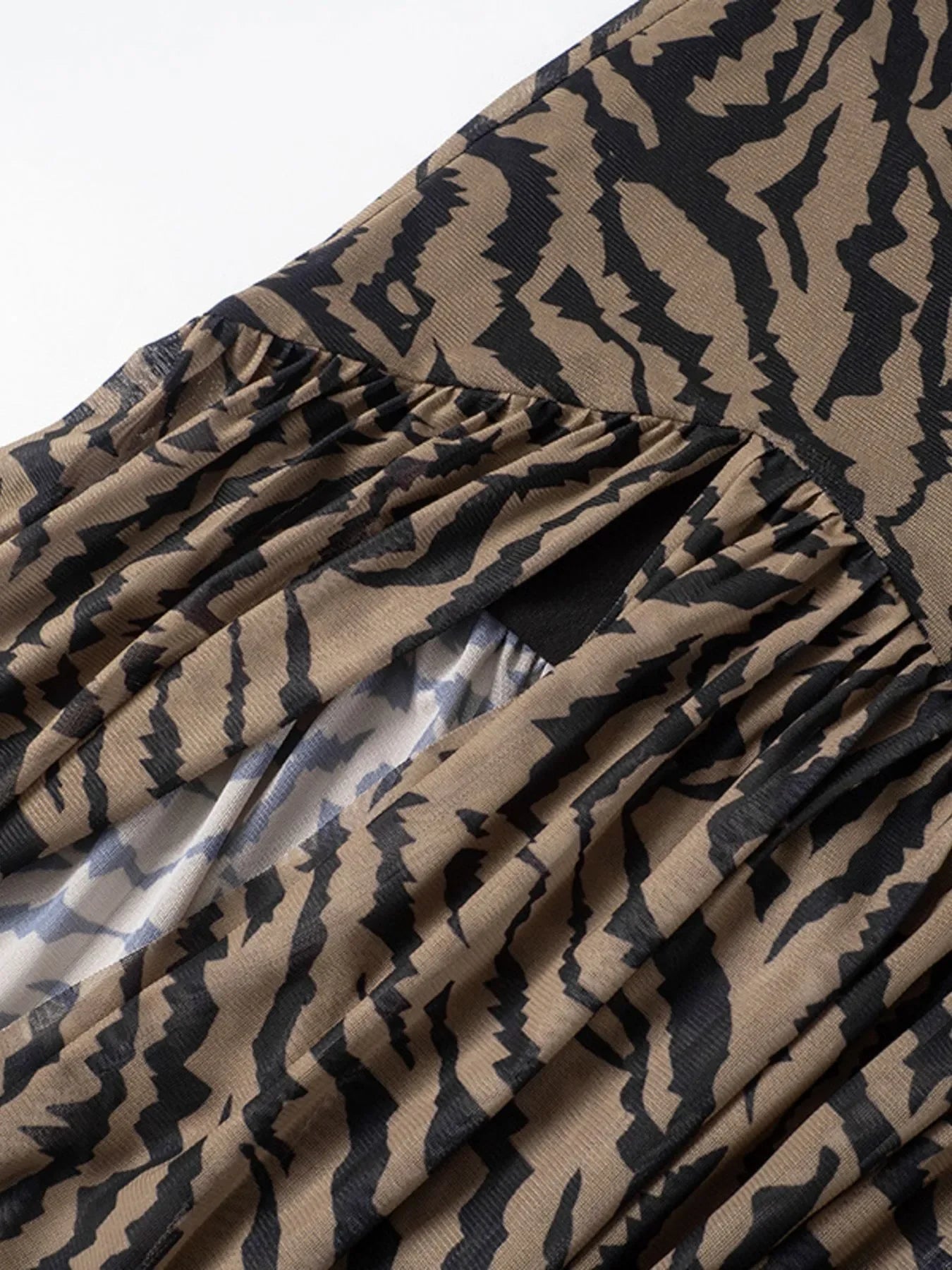 Zebra Print Maxi Dress with Side Slit - tif-shop24.de