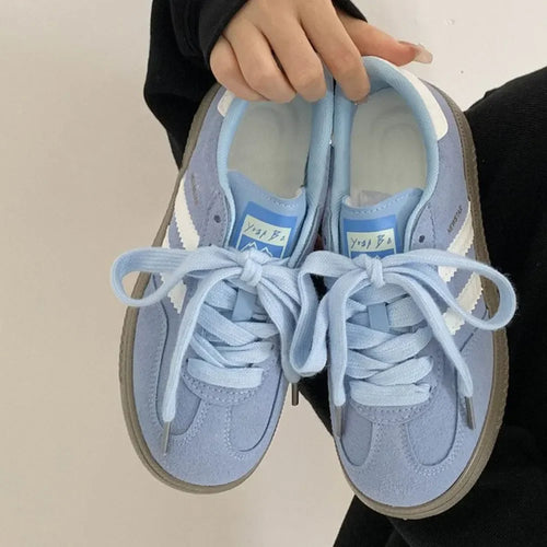 Contrast Round Toe Flat Sneakers - tif-shop24.de
