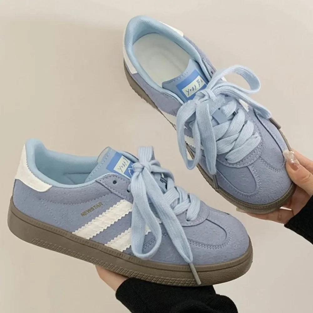 Contrast Round Toe Flat Sneakers - tif-shop24.de