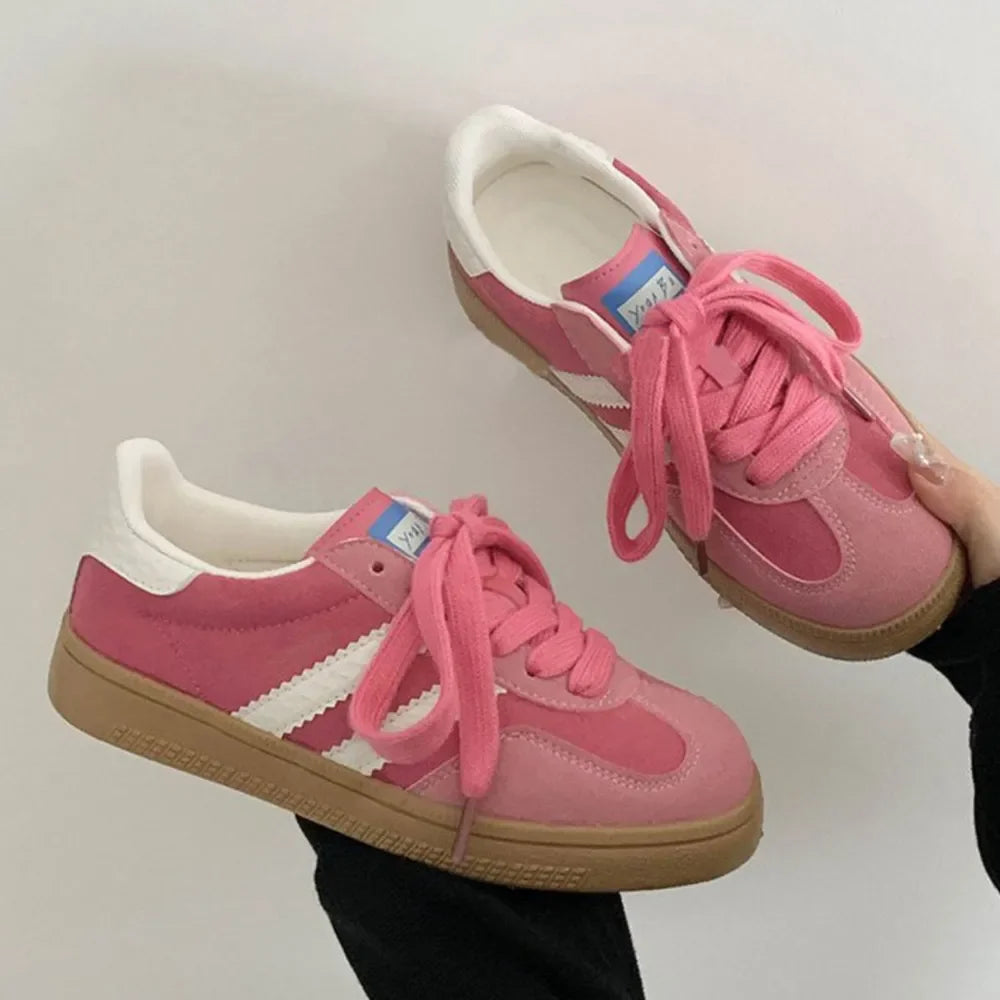 Contrast Round Toe Flat Sneakers - tif-shop24.de