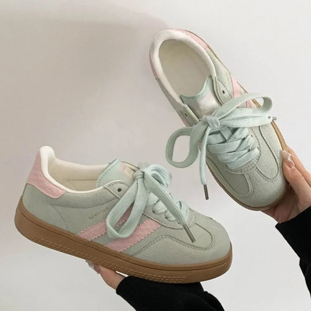 Contrast Round Toe Flat Sneakers - tif-shop24.de