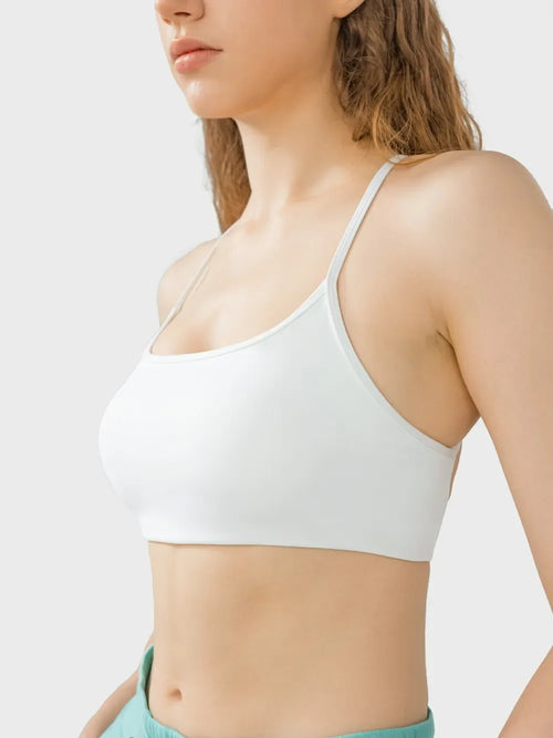 Millennia Crisscross Back Scoop Neck Active Cami with Detachable Chest Pads - tif-shop24.de