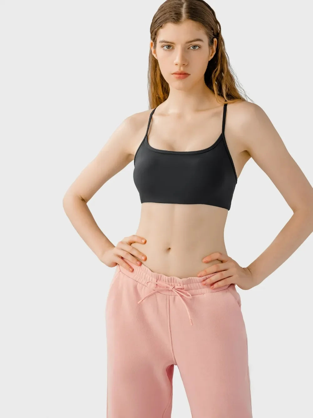 Millennia Crisscross Back Scoop Neck Active Cami with Detachable Chest Pads - tif-shop24.de