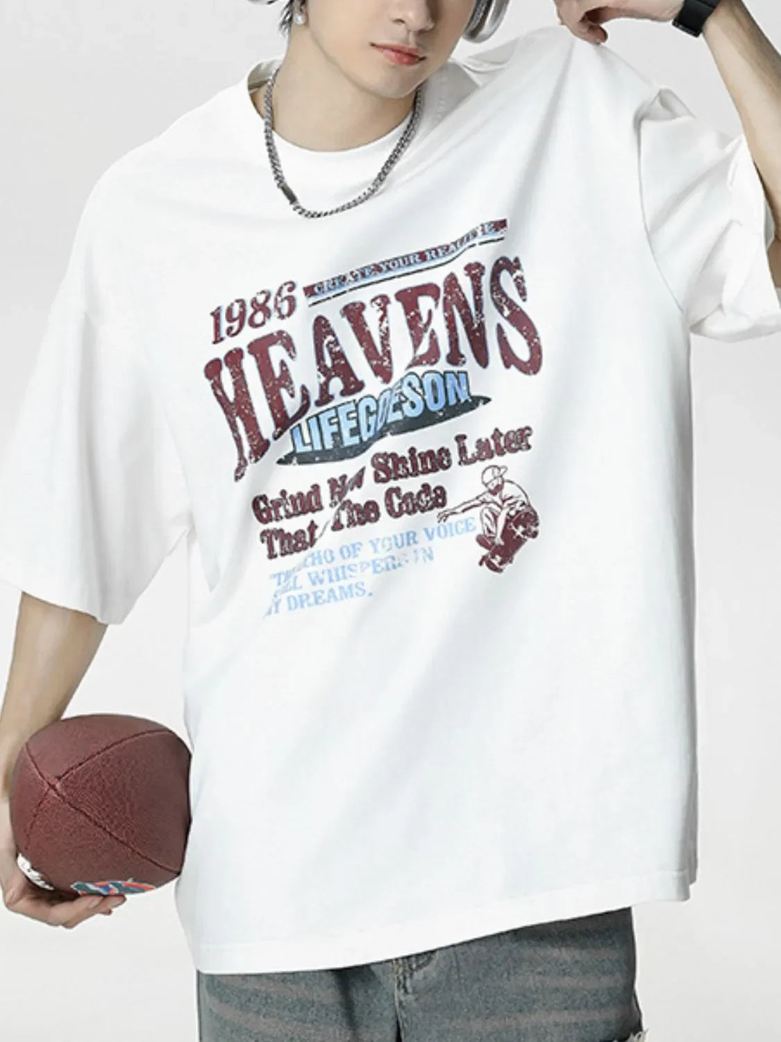 Men's Plus Size Graphic Round Neck Half Sleeve T-Shirt - tif-shop24.de