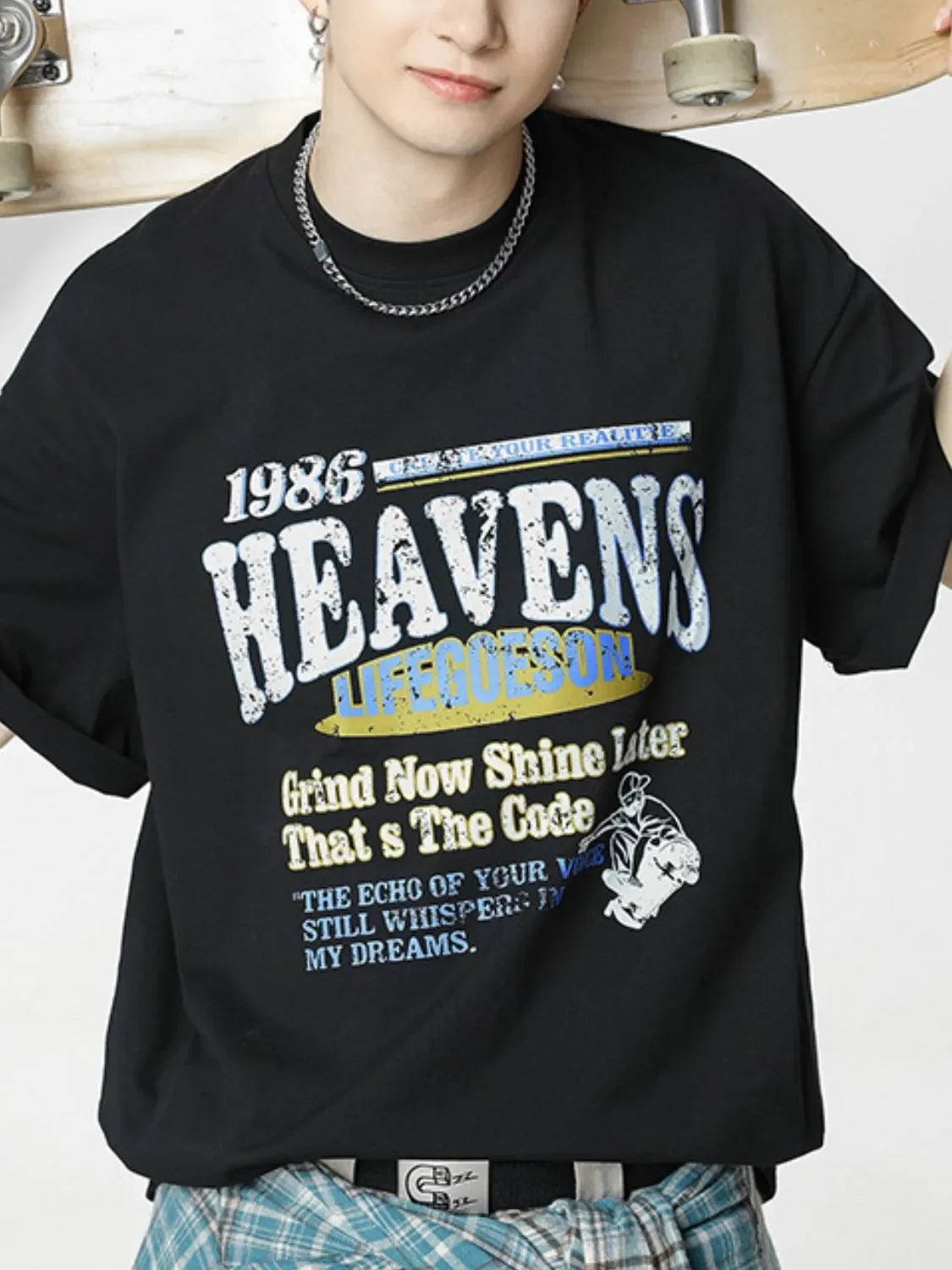 Men's Plus Size Graphic Round Neck Half Sleeve T-Shirt - tif-shop24.de