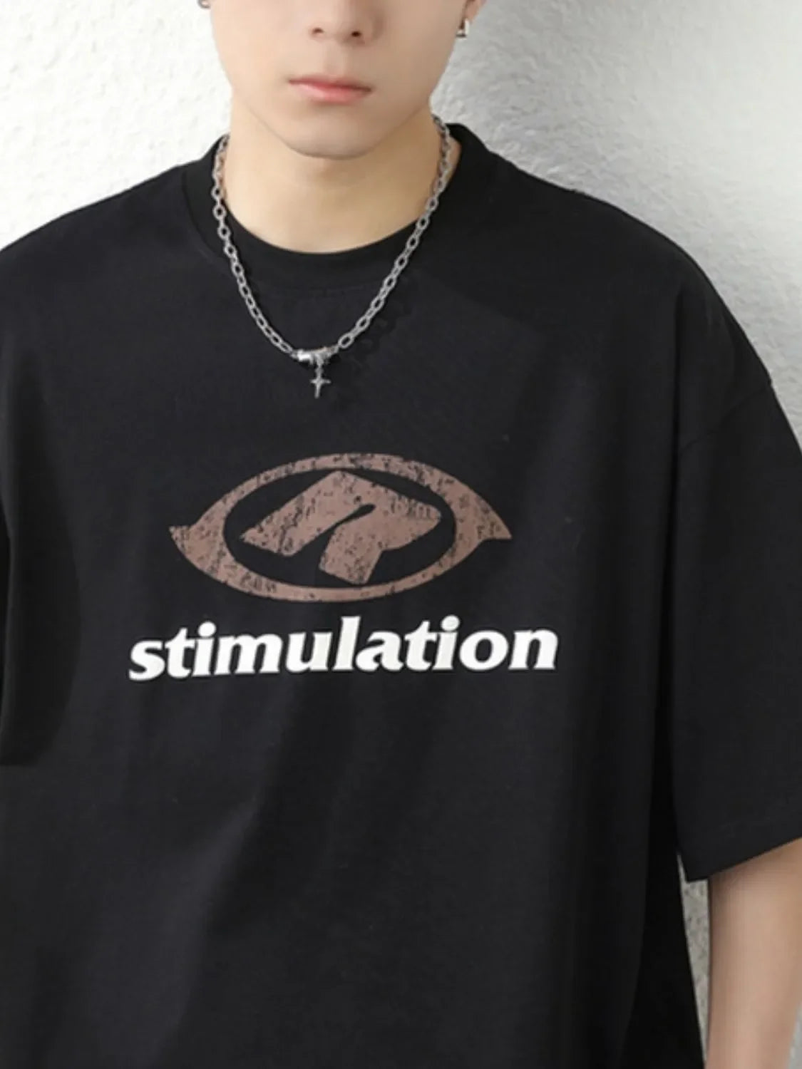 Men's Plus Size Graphic Round Neck Half Sleeve T-Shirt - tif-shop24.de