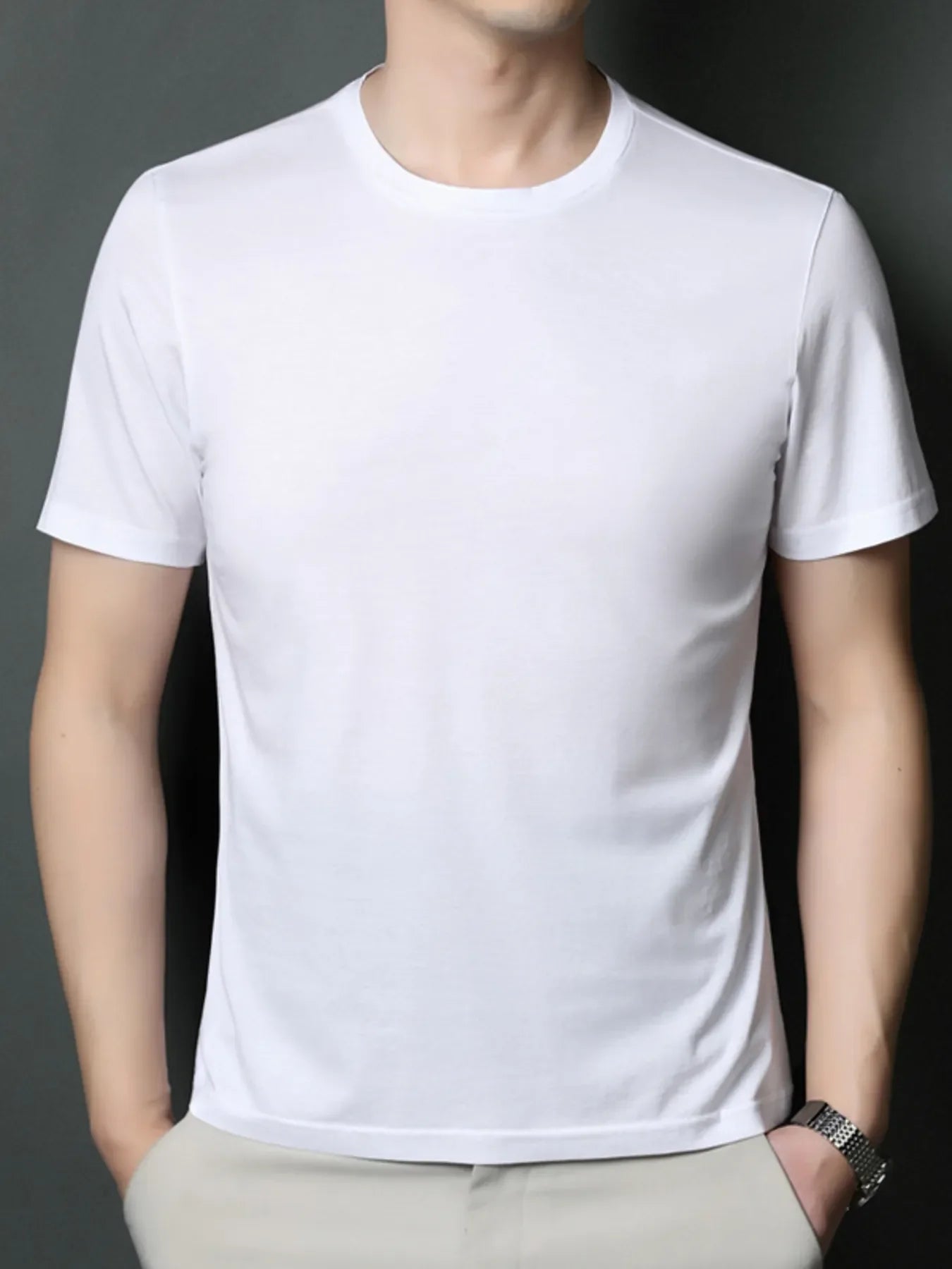 Men's Plus Size Lightweight Breathable Round Neck T-Shirt - tif-shop24.de