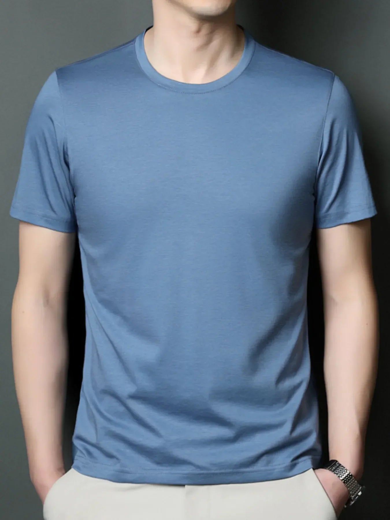 Men's Plus Size Lightweight Breathable Round Neck T-Shirt - tif-shop24.de