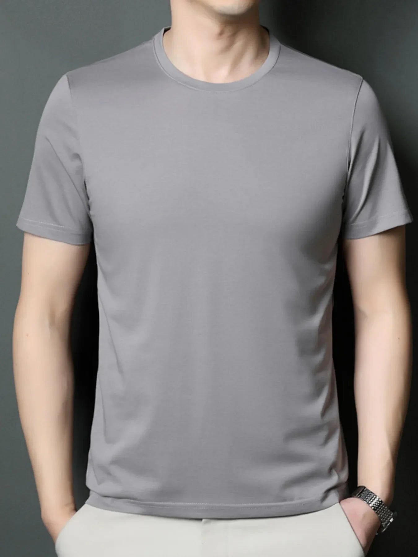 Men's Plus Size Lightweight Breathable Round Neck T-Shirt - tif-shop24.de