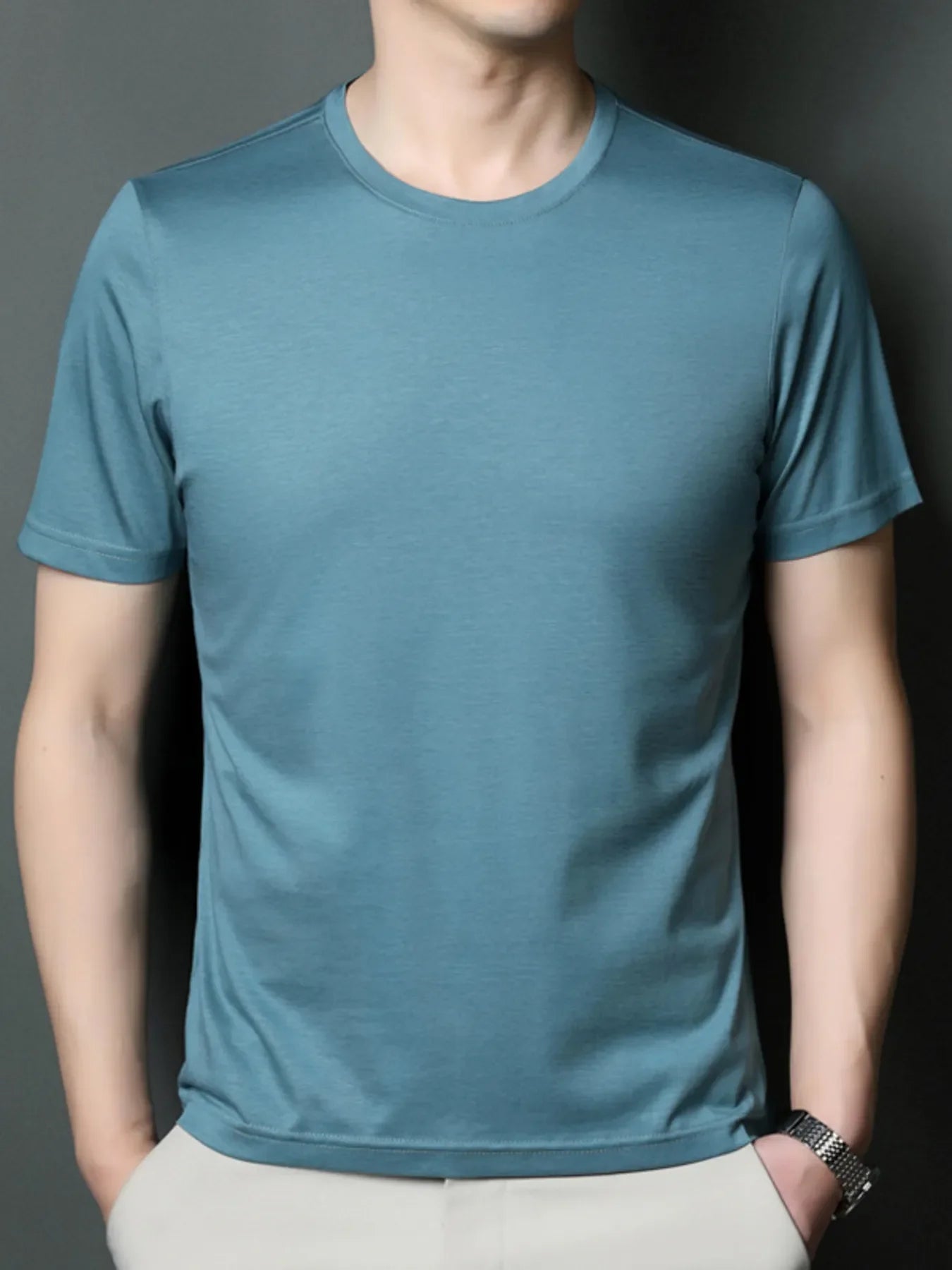 Men's Plus Size Lightweight Breathable Round Neck T-Shirt - tif-shop24.de