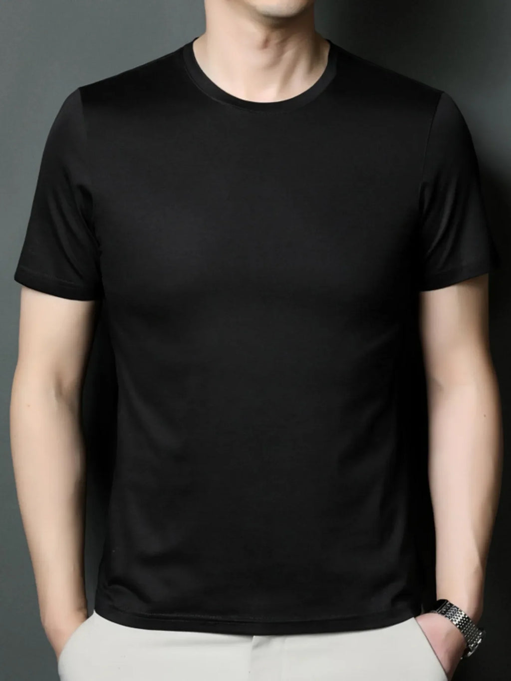 Men's Plus Size Lightweight Breathable Round Neck T-Shirt - tif-shop24.de