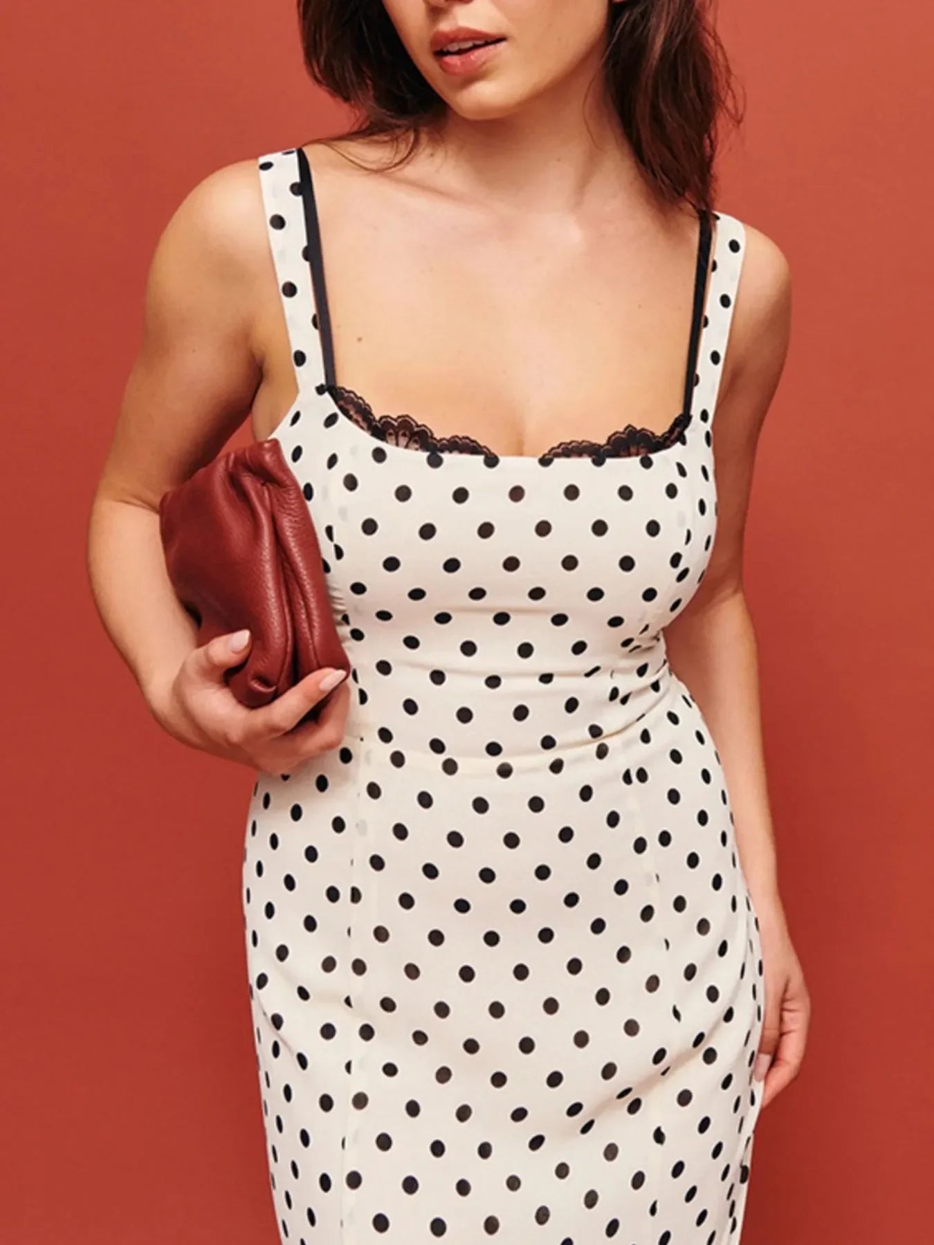 Polka Dot Sweetheart Neckline Maxi Dress - tif-shop24.de