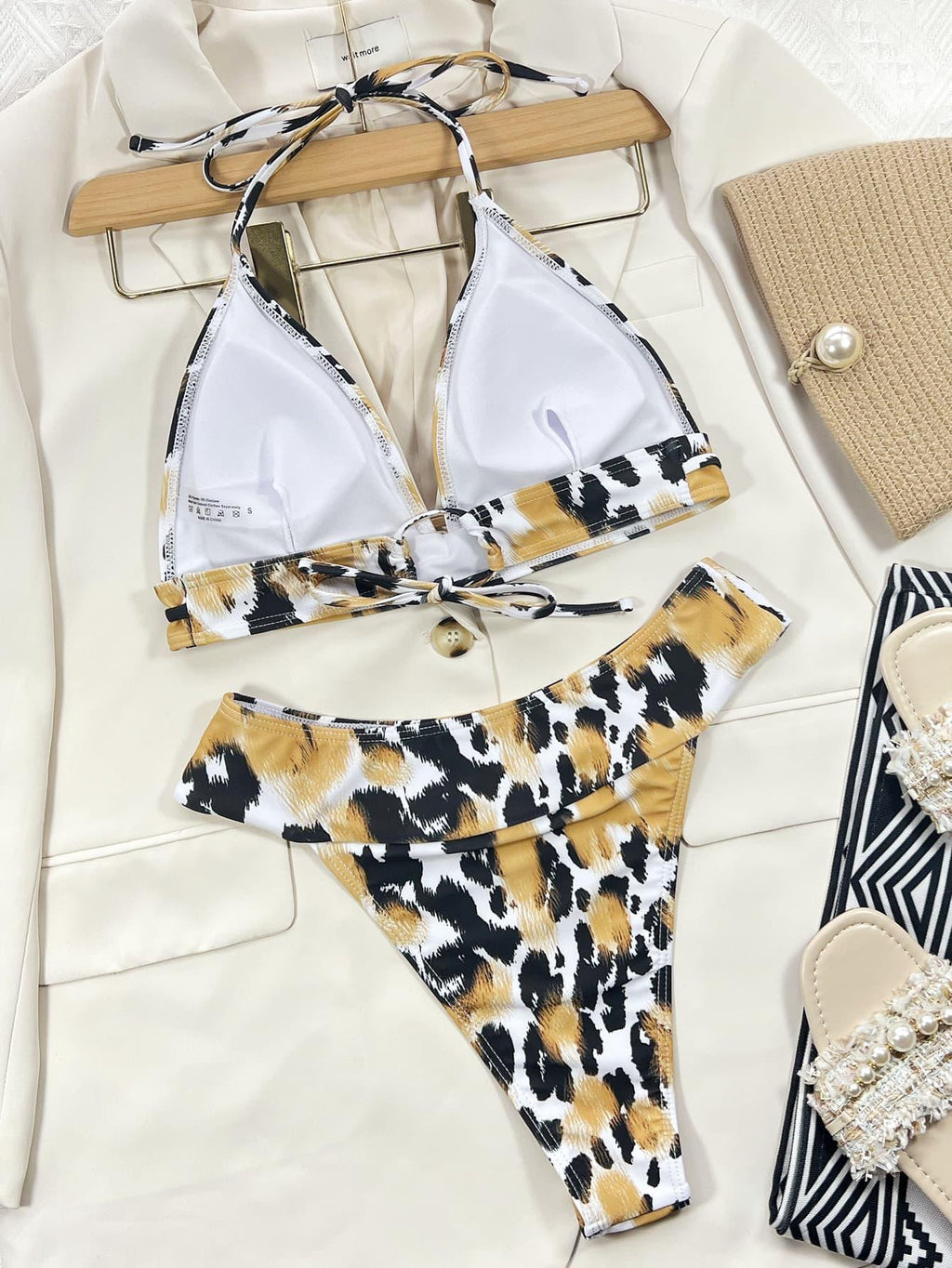 Animal Print Halter Neck Bikini Set - tif-shop24.de