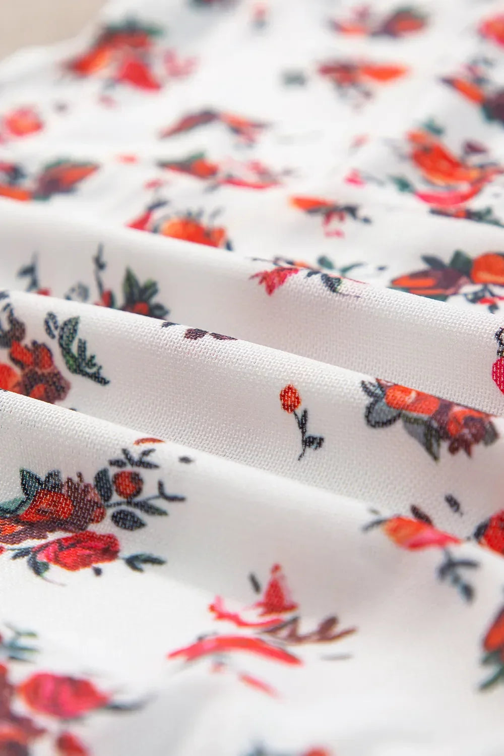 Floral Frilled Trim Spaghetti Straps Bodysuit - tif-shop24.de