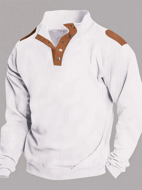 Men's Full Size Quarter Snap Long Sleeve Top Plus Size - tif-shop24.de