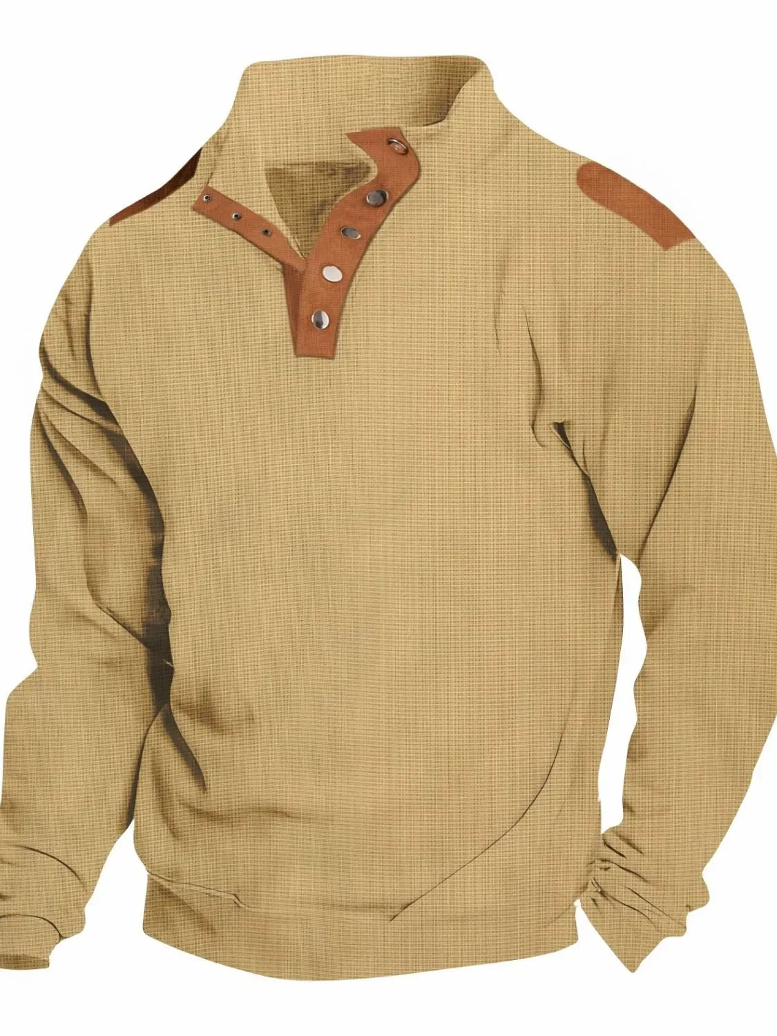 Men's Full Size Quarter Snap Long Sleeve Top Plus Size - tif-shop24.de