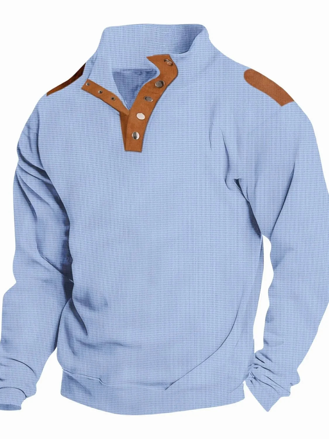 Men's Full Size Quarter Snap Long Sleeve Top Plus Size - tif-shop24.de