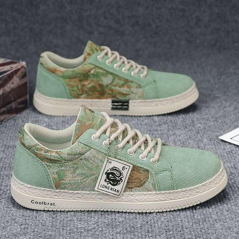 Trendy and versatile sports and leisure board shoes linen