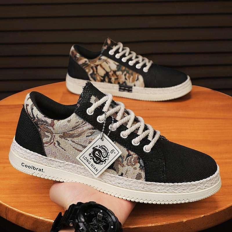 Trendy and versatile sports and leisure board shoes linen