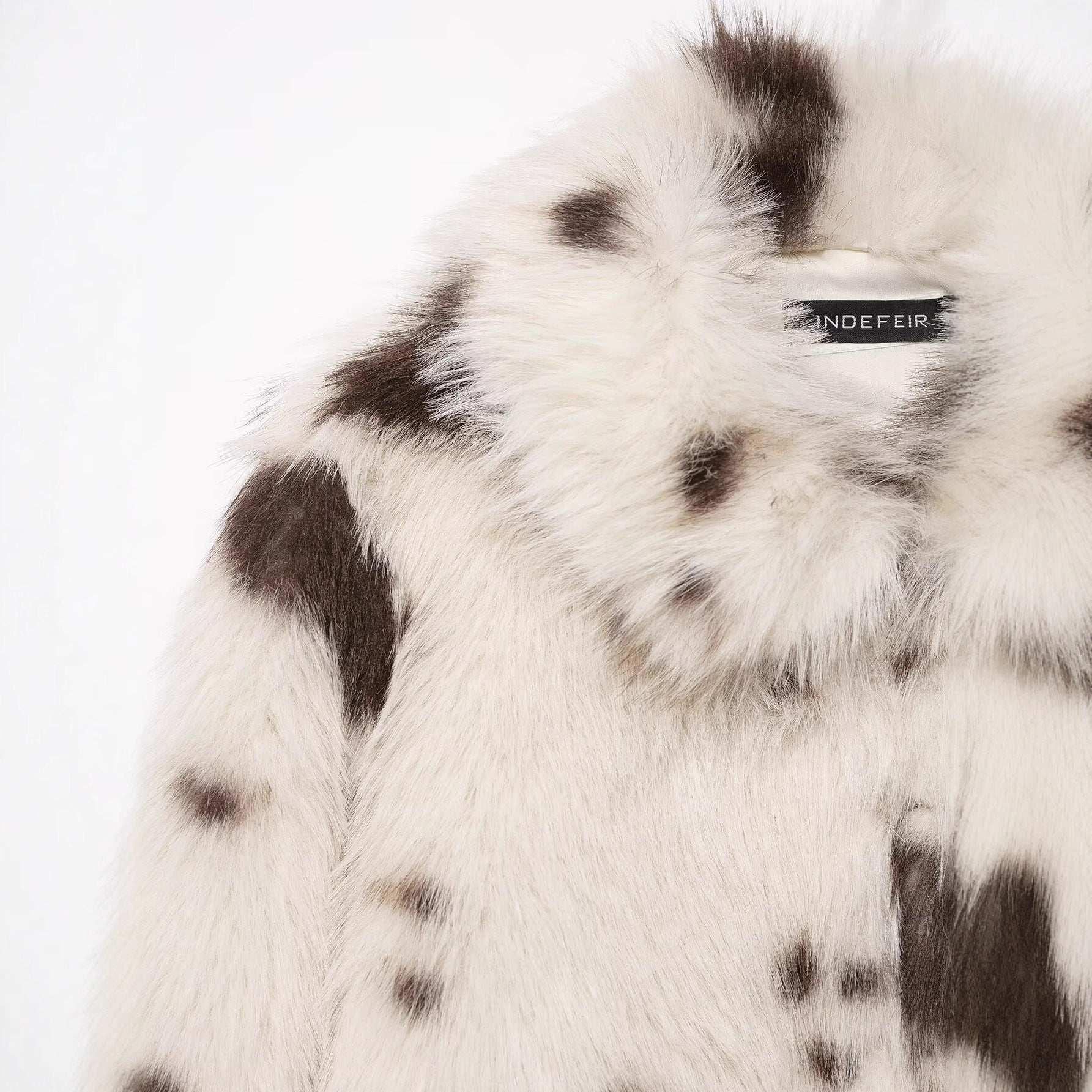 Women's collar long sleeved faux fur effect jacket - tif-shop24.de