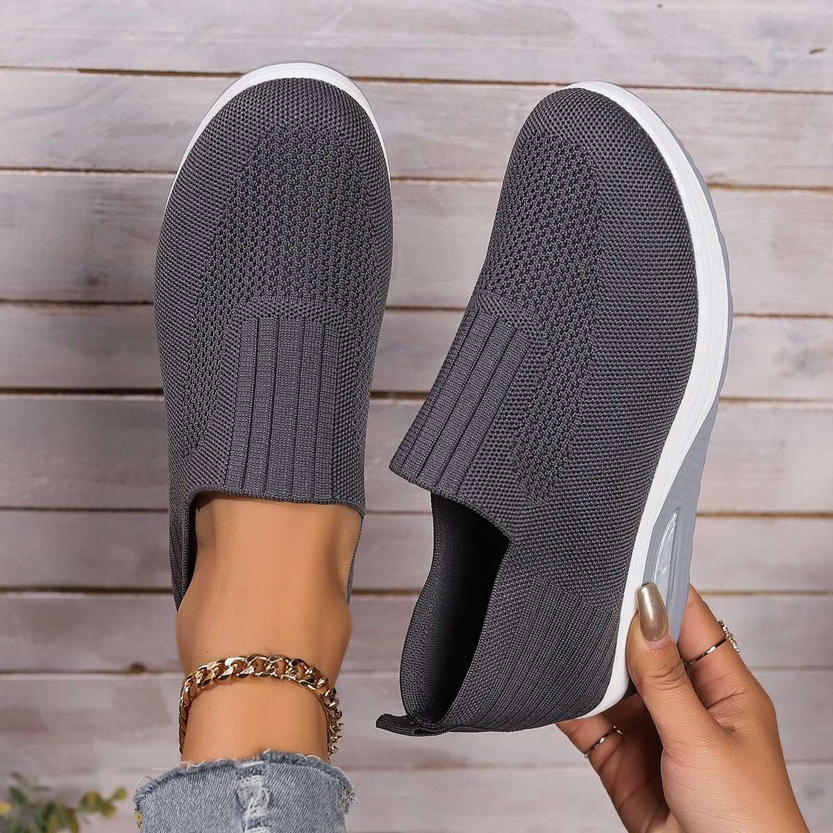 Women's shoes with thick sole and air cushion comfortable for casual sports breathable and fly woven soft soled women's shoes - tif-shop24.de