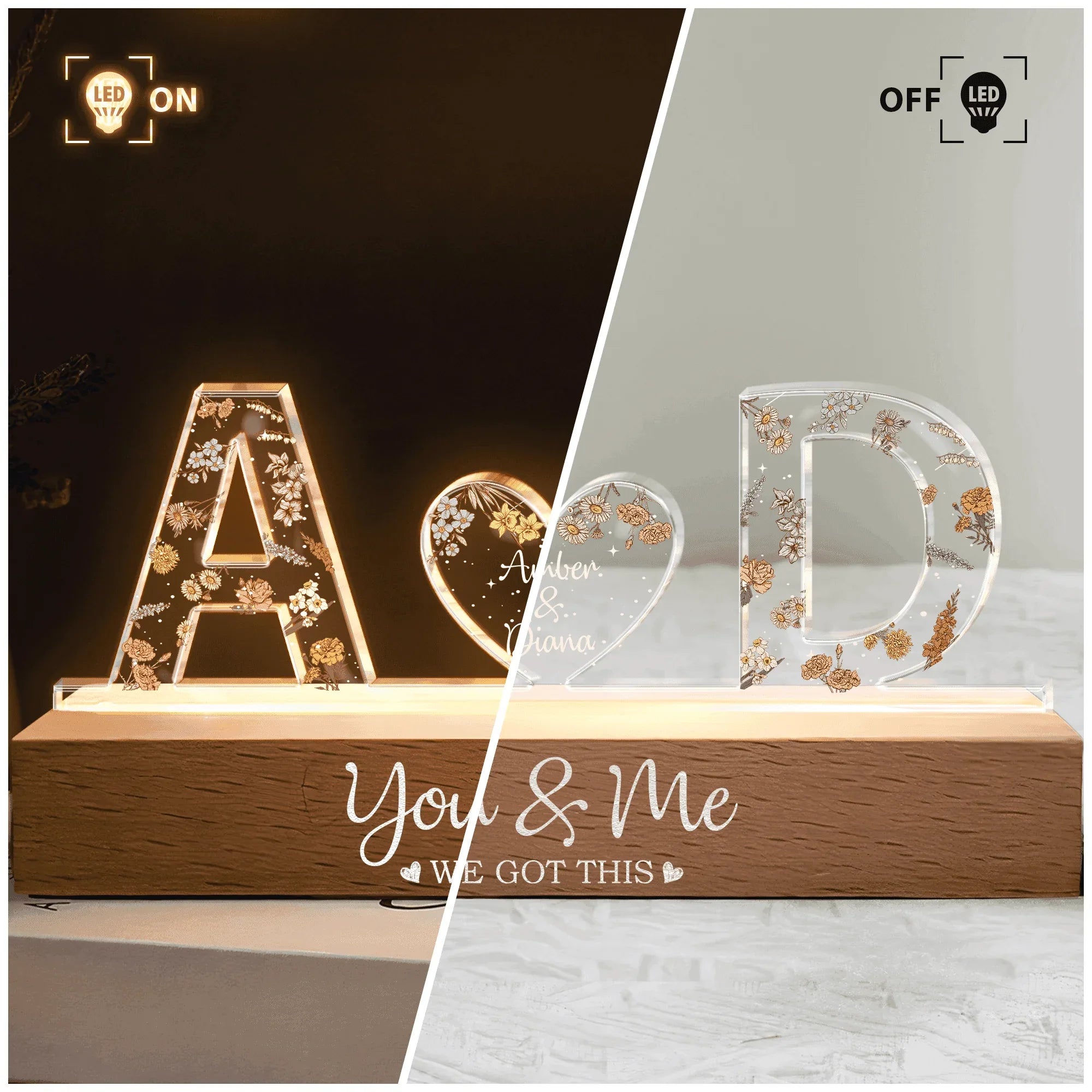 You & Me We Got This Custom Name - Personalized LED Night Light - tif-shop24.de
