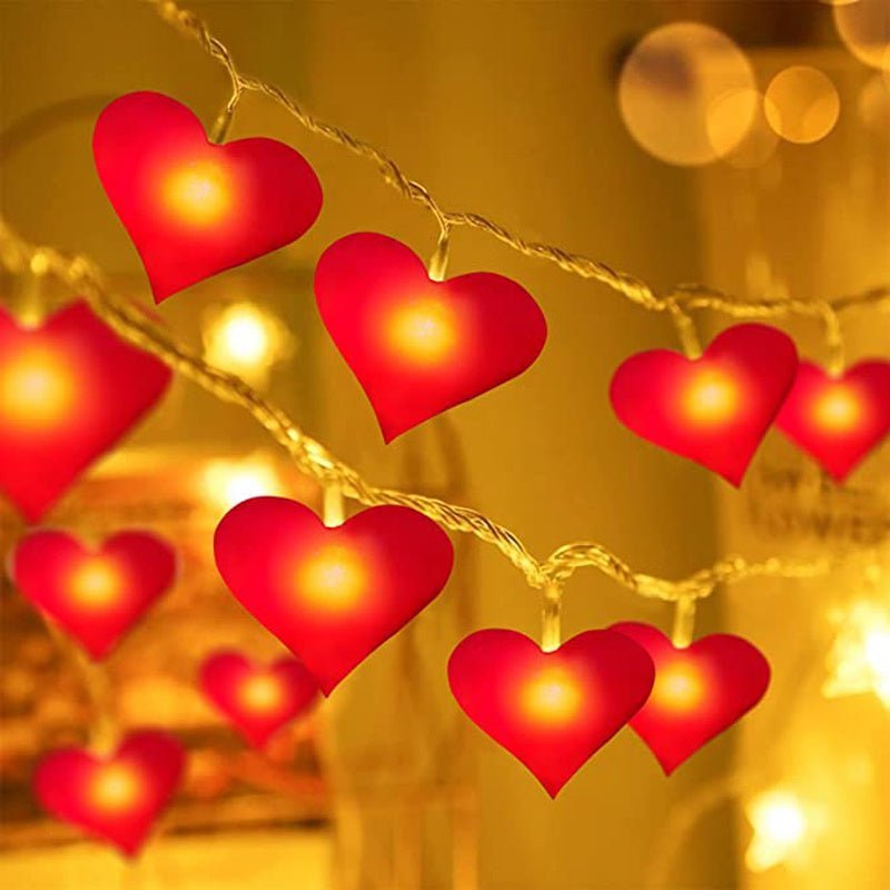 1 Pack, Rote Liebe Herz Valentinstag Dekorative Lichterketten Romantische Rote Herz Home Decor Lichterketten (Batterie Nicht Enthalten) - tif-shop24.de