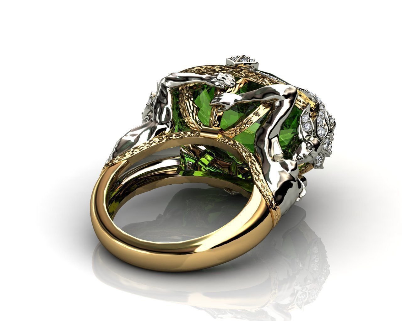 14K Gelb Gold farbe Smaragd Edelstein Ring Feine Anillos De Anel Bijoux Schmuck Bizuteria - tif-shop24.de