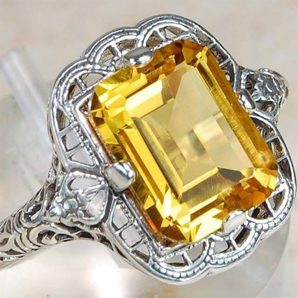 Mode Verlobungsring Frauen Strass eingelegt Ehering Cocktail Ring