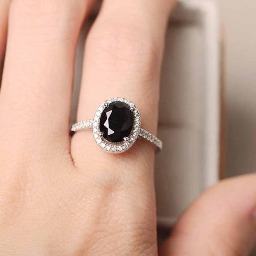 Mode Frauen Oval Zirkonia eingelegt Finger Ring Hochzeit Party Schmuck Geschenk