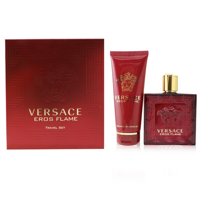 VERSACE - Eros Flame Coffret: Eau De Parfum Spray 100ml/3.4oz + Shower Gel Versace