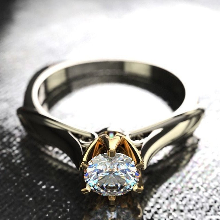 18K Multi Gold Ring Natürliche 1 Karat Diamant mit Diamant Schmuck Anillos De Bizuteria Anillos Mujer Edelstein ringe Box - tif-shop24.de