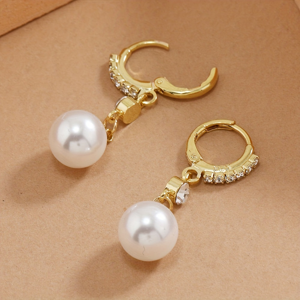 Elegante Perlenohrringe Einfache Mode Alltagsparty Tragen Hängende Ohrringe Geschenk