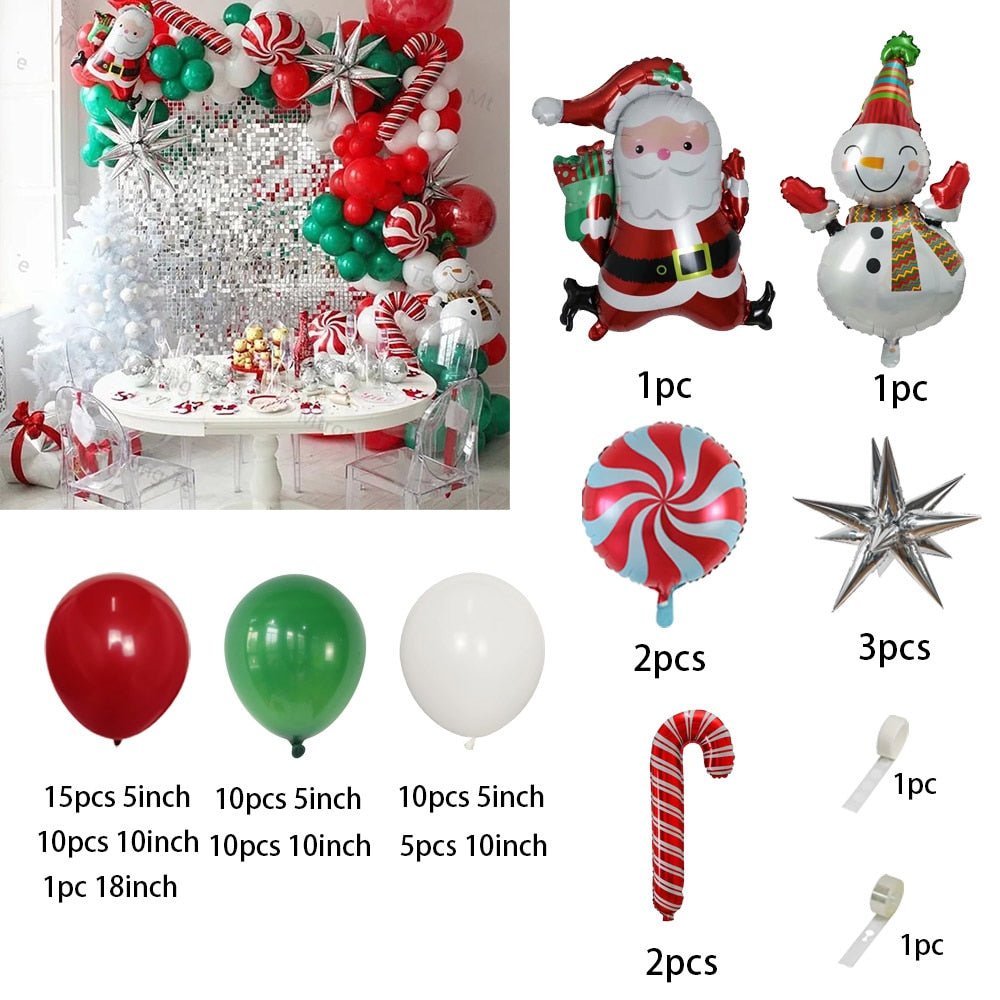1Set Frohe Weihnachten Ballon Bogen Garland Kit Weihnachtsmann Neujahr Dekorationen - tif-shop24.de