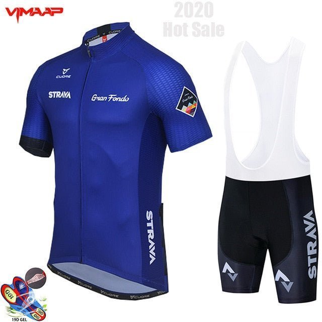 2020 New STRAVA Summer Cycling Jersey Set Breathable Team Racing Sport Bicycle Jersey Mens Cycling Clothing Short Bike Jersey - tif-shop24.de
