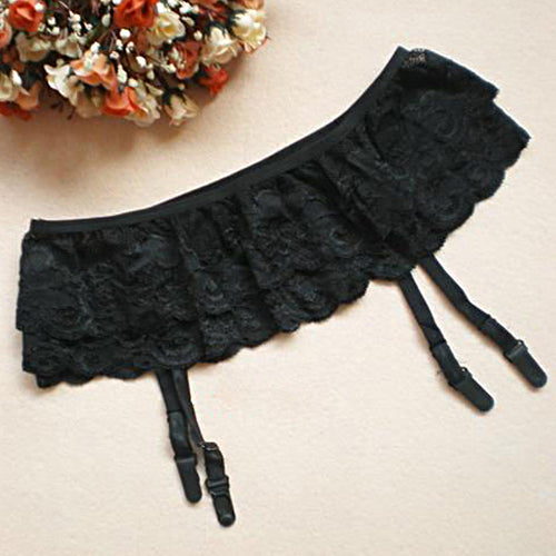 Lady Sexy Double Layers Floral Lace Garter Belts Skirt Stocking Suspenders tif-shop24.de