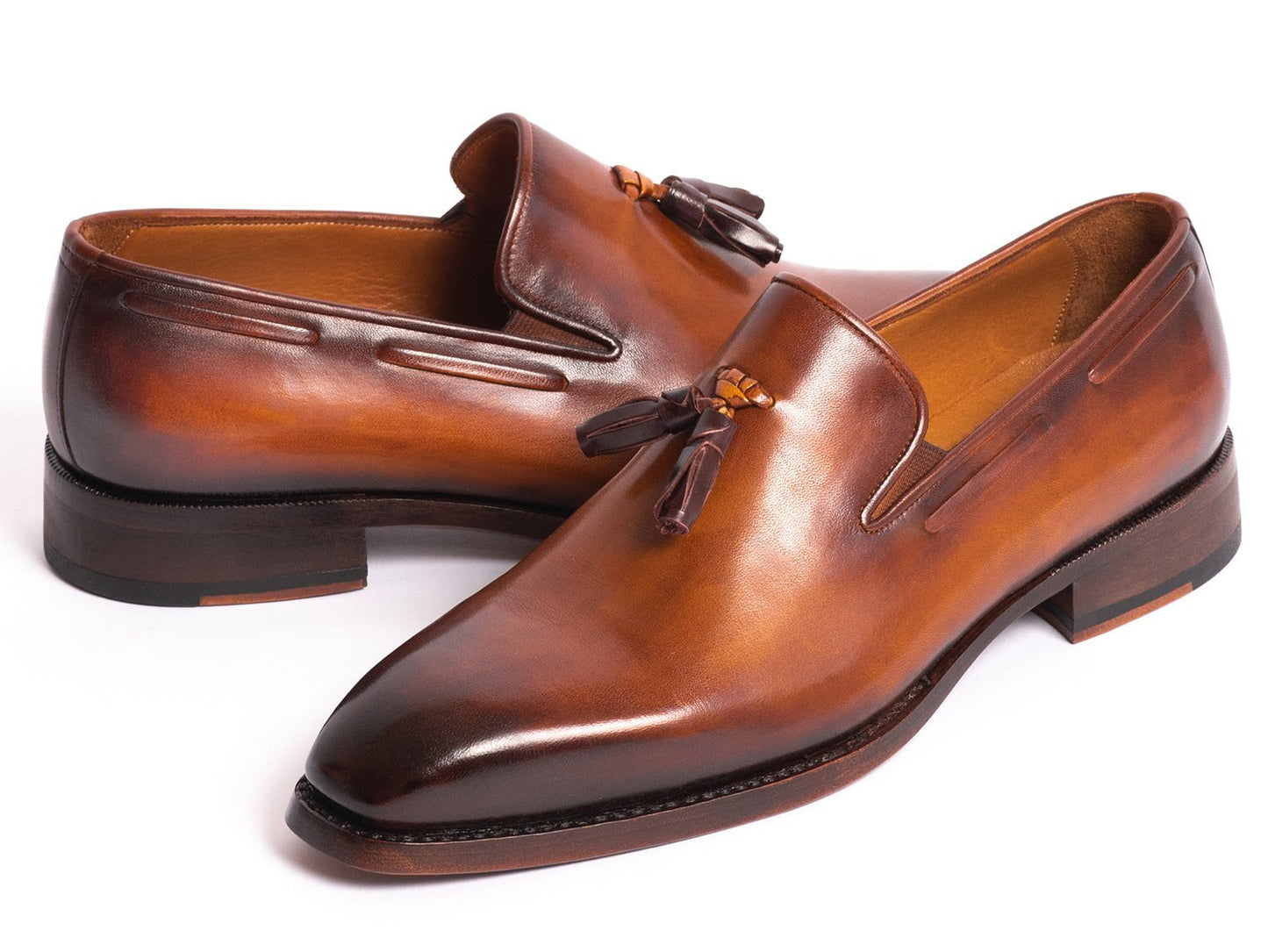 Handgemachte Schuhe aus den USA Paul Parkman Brown Goodyear Welted Tassel Loafers tif shop 24.de
