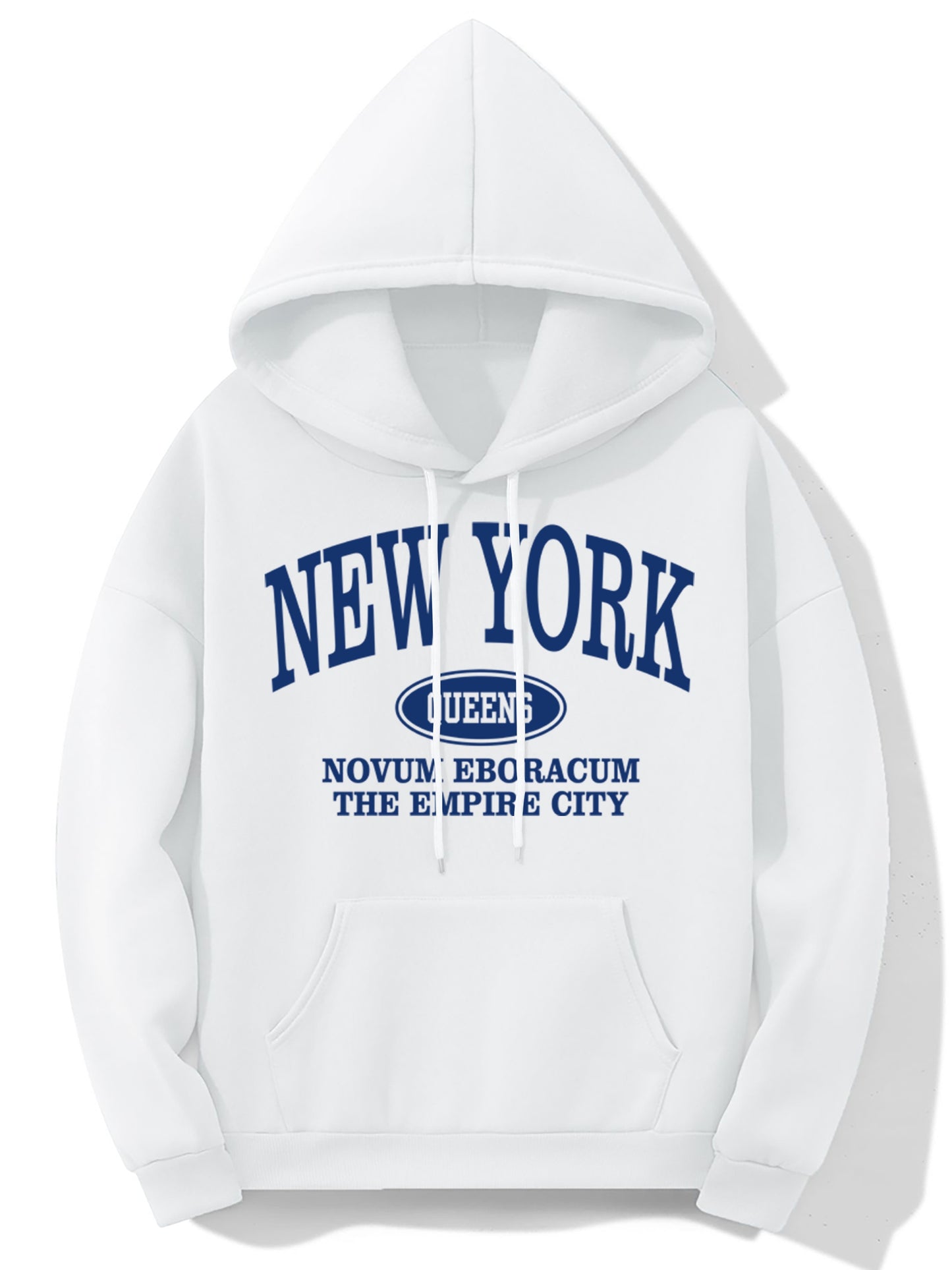 New York Letter Print Kangaroo Pocket Lässiges Langärmliges Kapuzenpullover