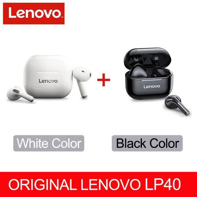 NEW Original Lenovo TWS Wireless Earphone Bluetooth 5.0 Dual Stereo MINI Reduction Bass Touch Control Long Standby 300mAH LP40