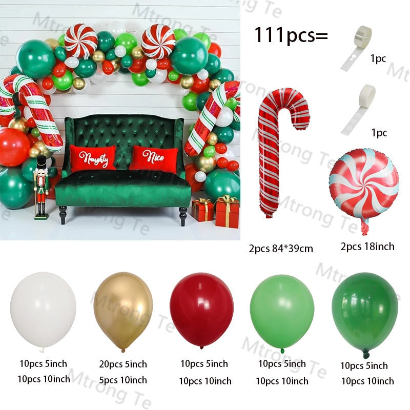 1Set Frohe Weihnachten Ballon Bogen Garland Kit Weihnachtsmann Neujahr Dekorationen