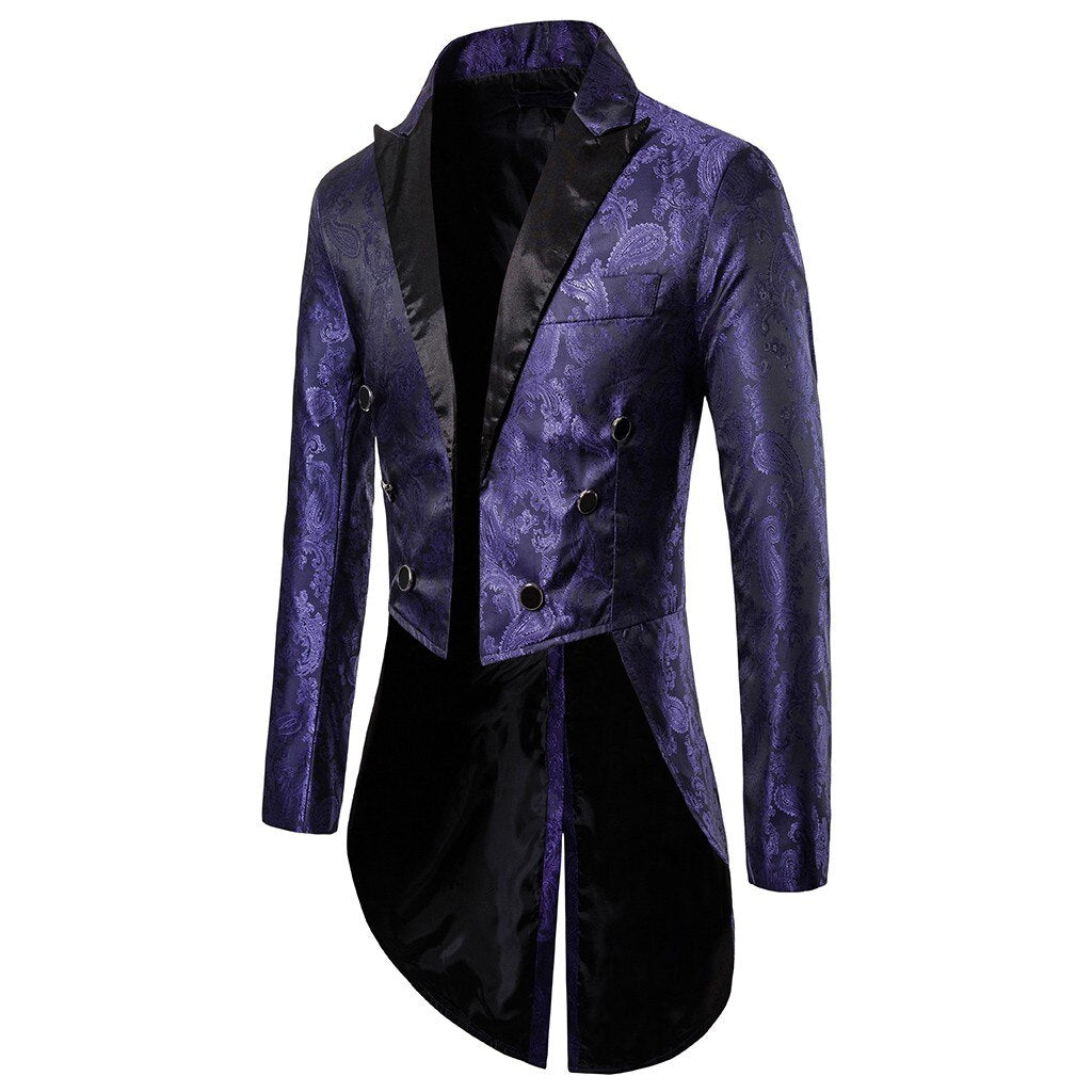Charm Herren Frack Lange Jacke Goth Steampunk Fit Anzug Strickjacke Mantel Cosplay Praty Single Breasted Swallow Uniform Outwear # g3